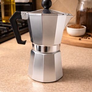 Classic Stovetop Moka Pot Espresso Maker - Silver